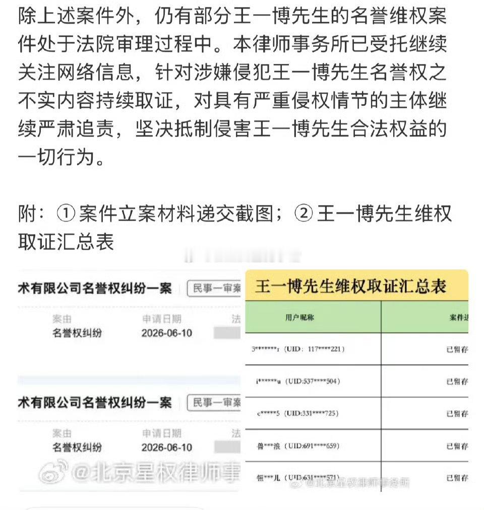 王一博方告好多人 
