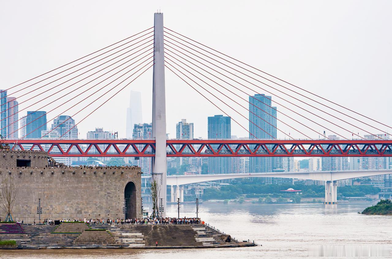 站在码头看桥、看车、看光影、看城市繁华……（图/运营一分公司 张华洋）