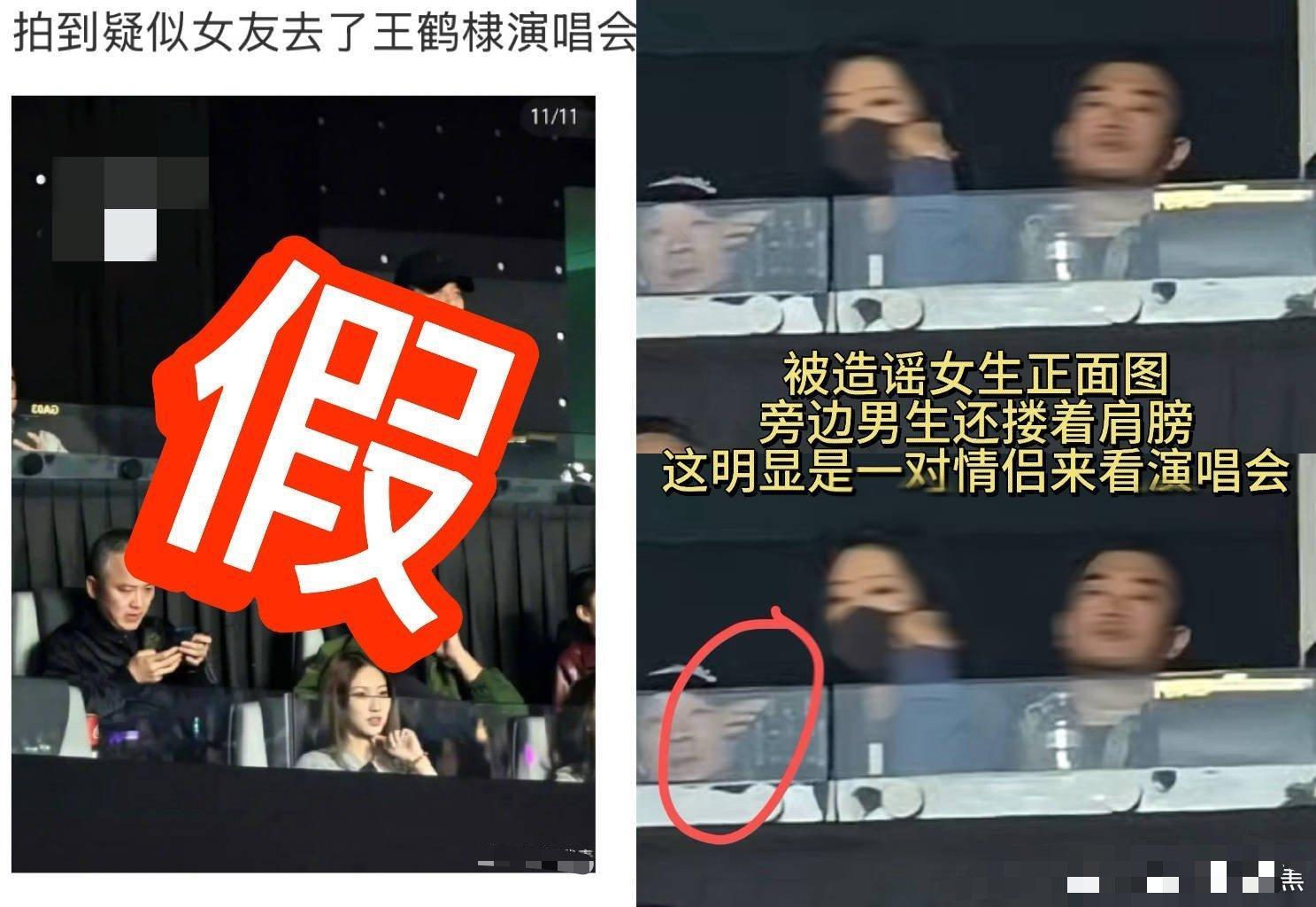疑似王鹤棣网传女友去了演唱会王鹤棣粉丝也有澄清   应该是假的吧感觉就是路人  