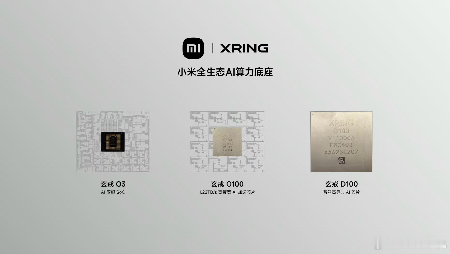 三芯齐发中国芯片产业再突破小米一口气把玄戒O3、O100、D100三款自研芯片，