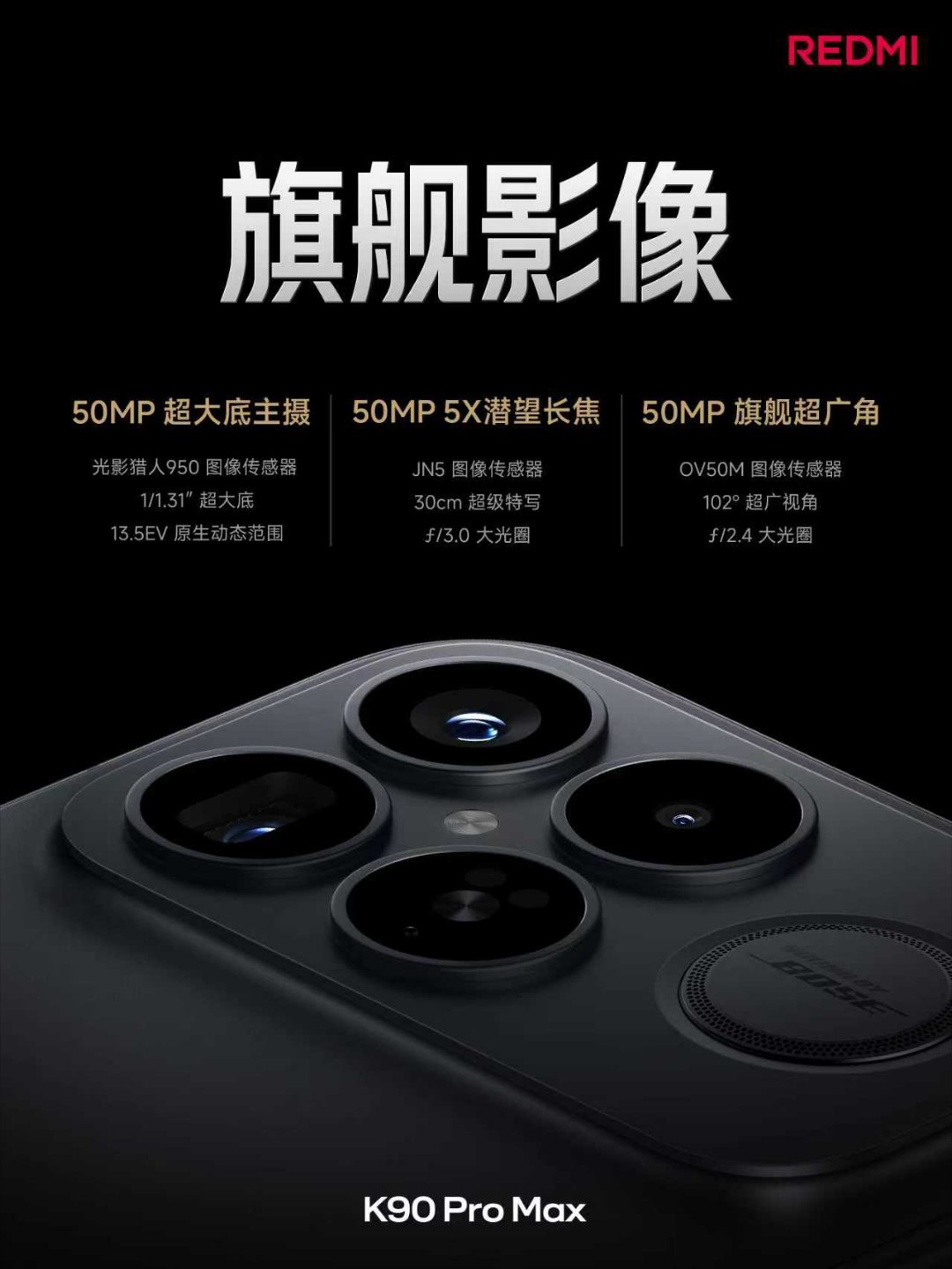REDMI K90 Pro Max 安排上 5 倍潜望长焦了，这次影像部分没得说