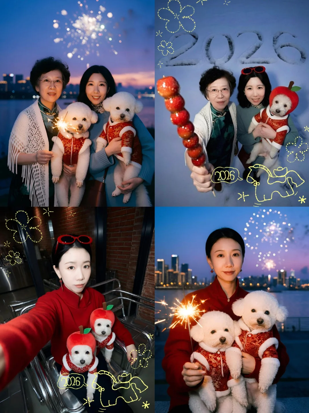 太棒了！和异地的妈妈拍马年全家福