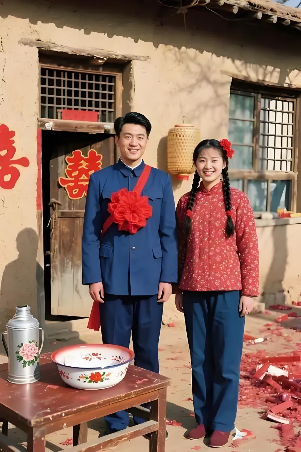 60年代娶媳妇，有个茅草房，配上36条腿，14元彩礼，俩人铺盖卷放一块生七八个孩