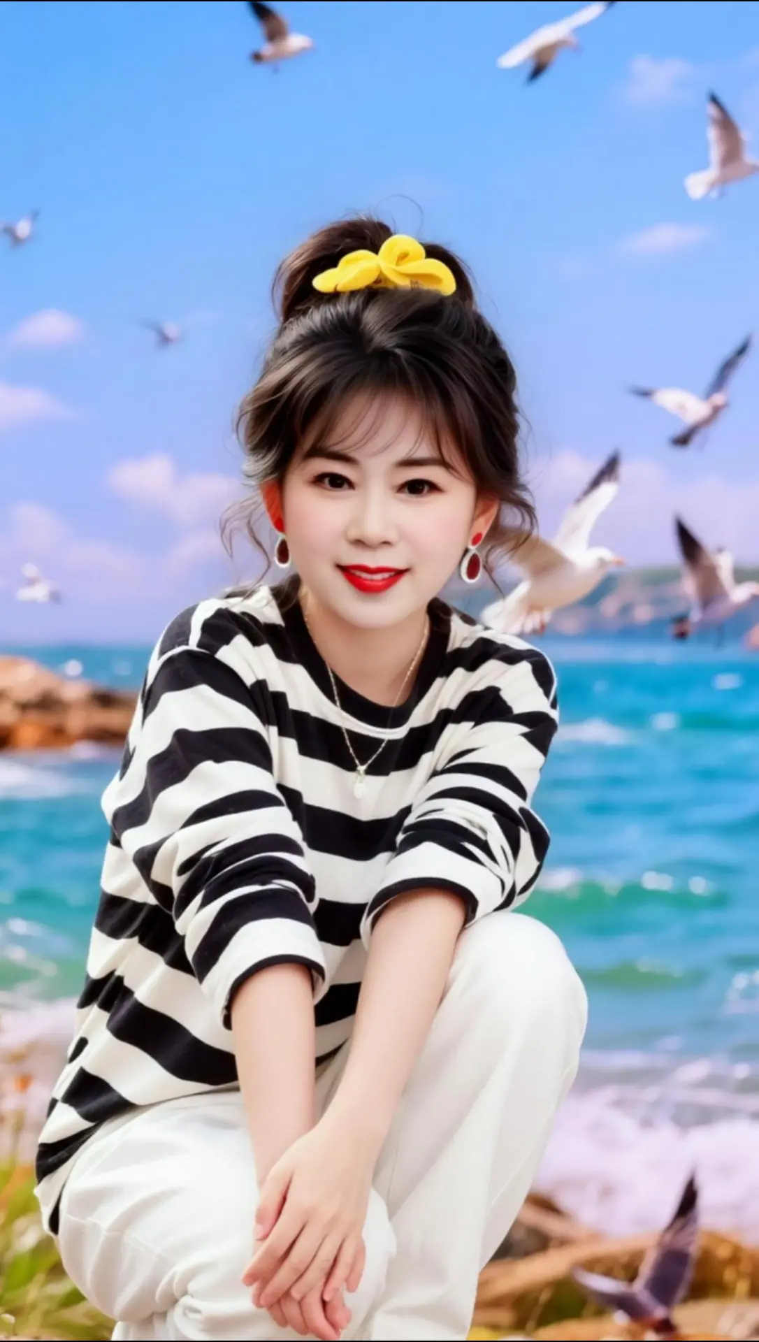 AI海畔生活照 ai创作