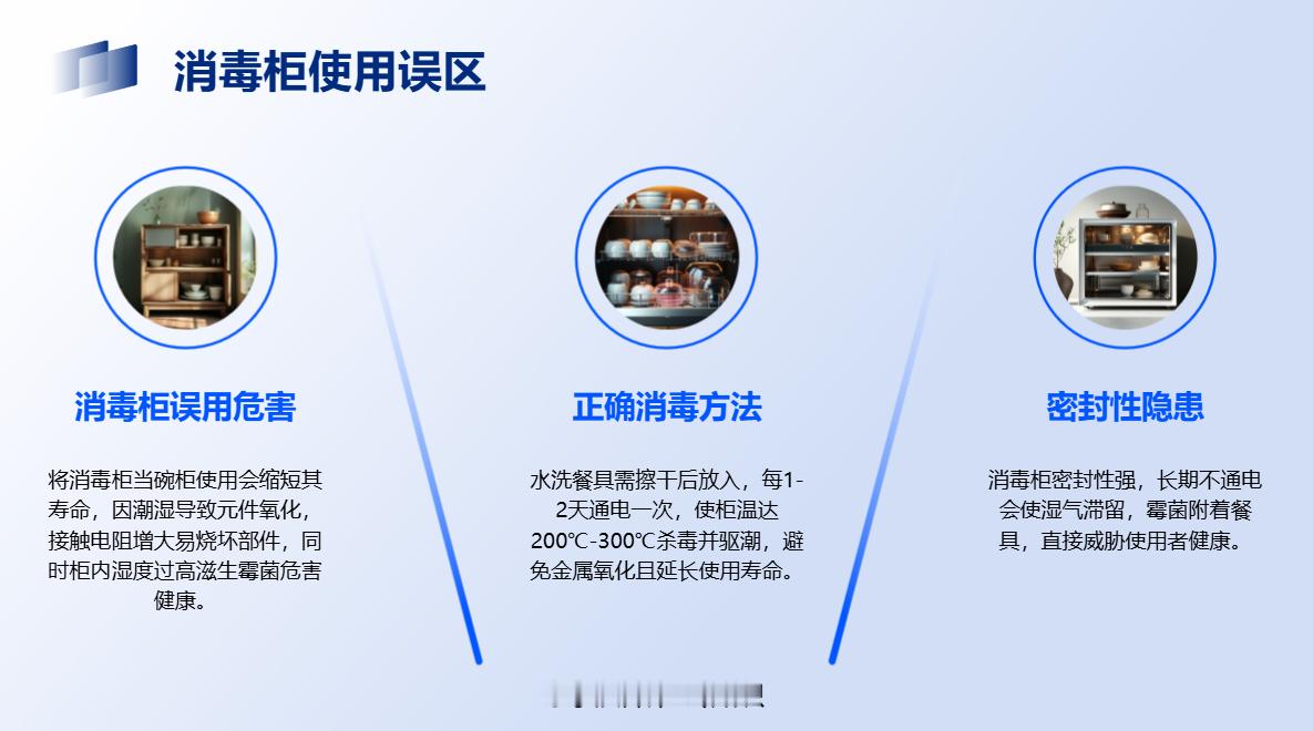 消毒柜可以当碗柜用一些家庭因为空间等原因，往往把消毒柜当作碗柜用，其实这样做是非