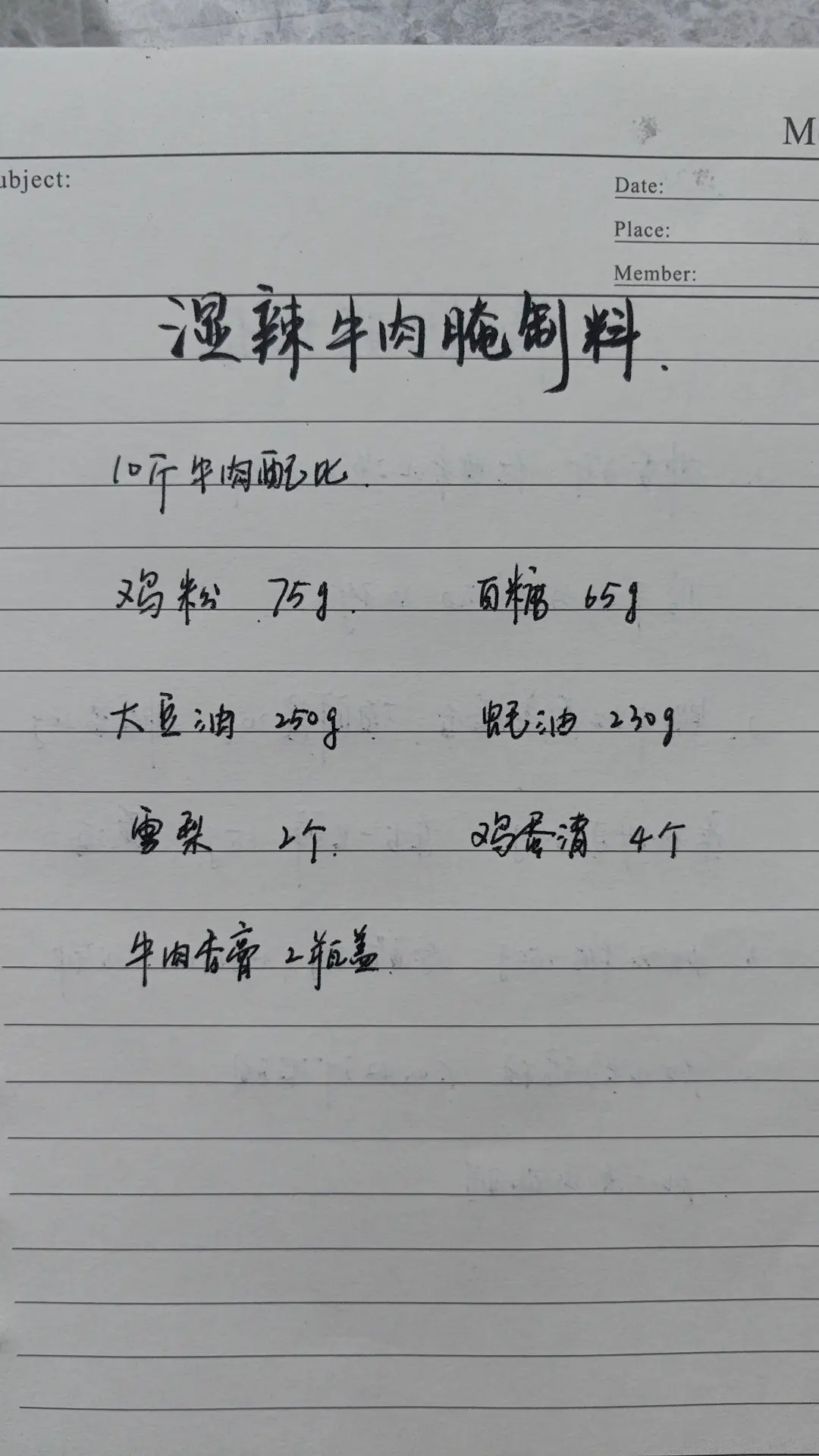 湿辣牛肉腌制配方。很火的摆摊小吃项目，可以试试