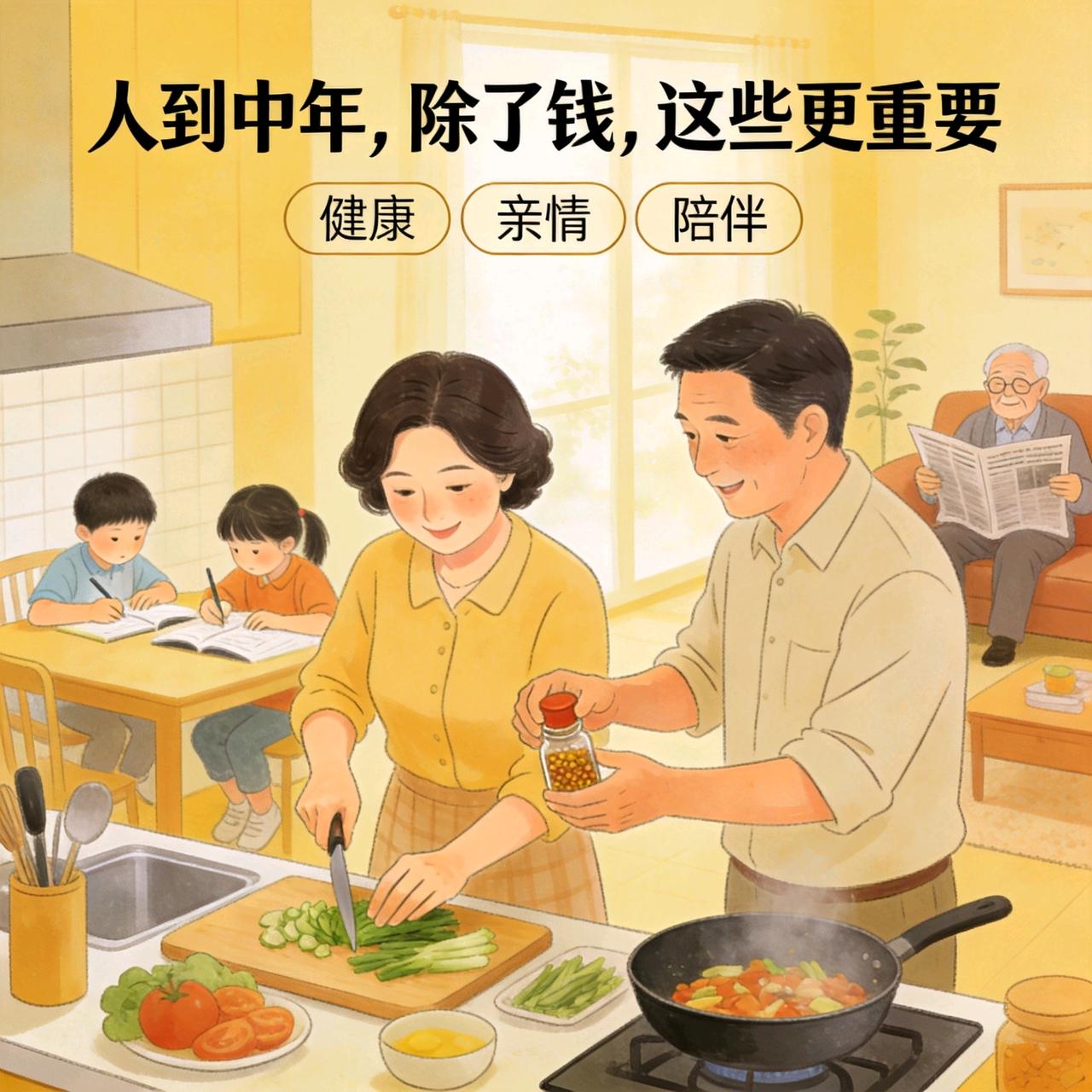 一、无病无灾的健康
这是所有生活的前提，身体垮了，再多财富也没有意义。
中年人的