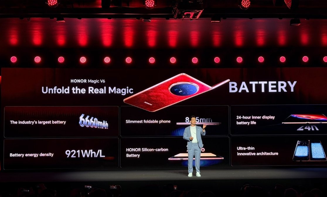 荣耀Magic V6与荣耀 Robot Phone 一样，这款机型也将搭载满血第