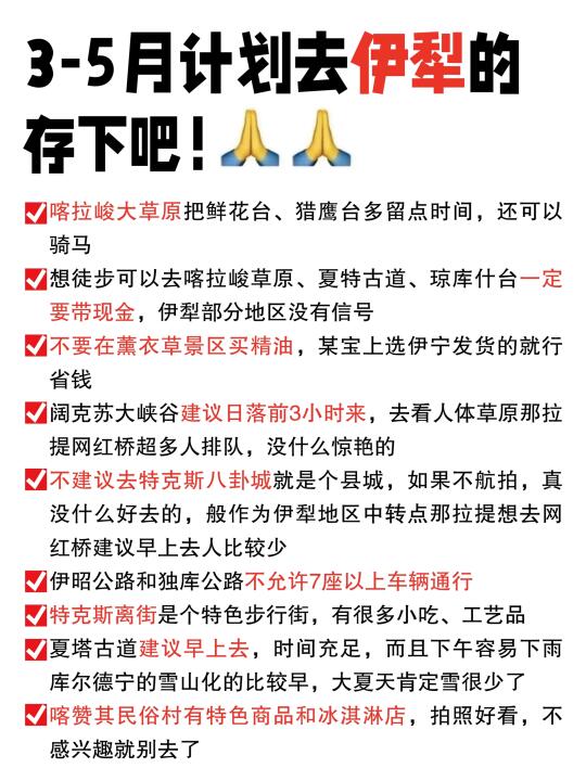 伊犁真的很好玩！但去之前一定要注意啊‼️