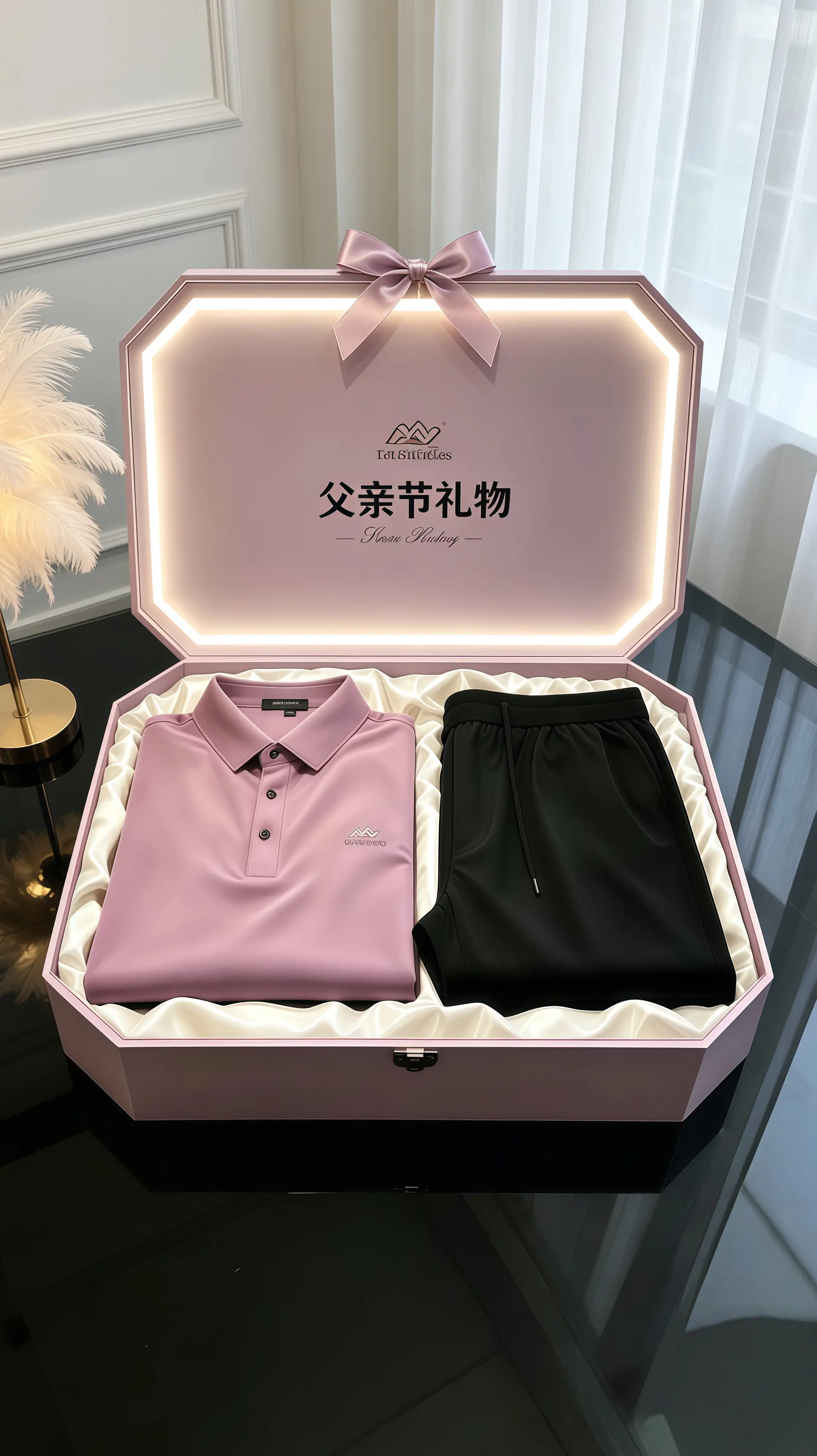 父亲节父亲节礼物桑蚕丝套装 冰丝套装 冰丝套装男