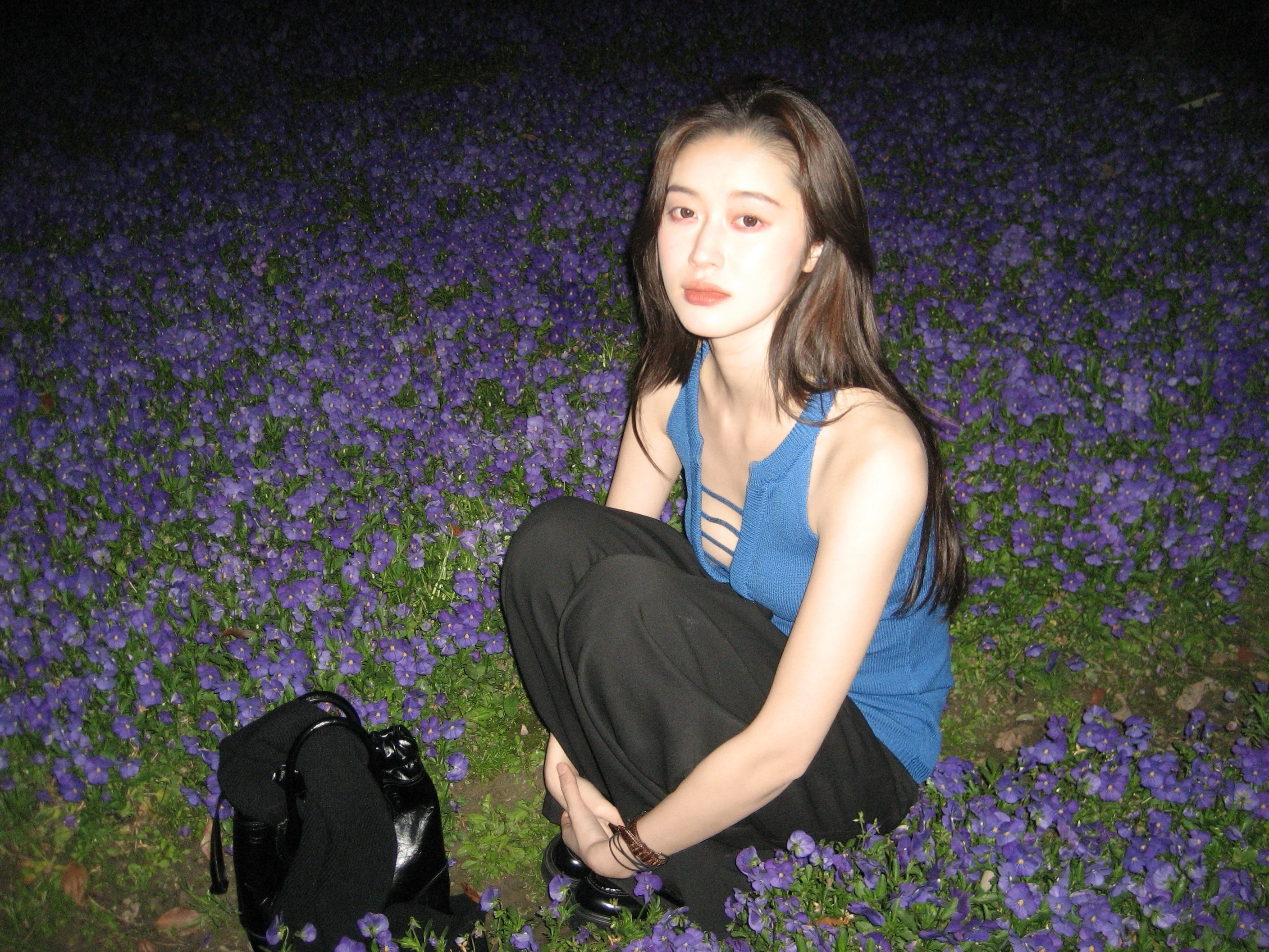 春天公园有好多不同颜色的花 ​​​