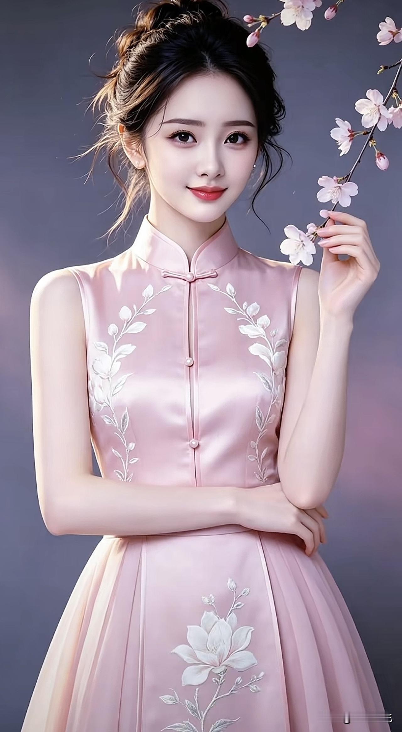 优雅粉裙，绽放如花，尽显东方韵味粉系连衣裙 粉纱公主裙 粉裙诗意 粉纱公主裙 粉
