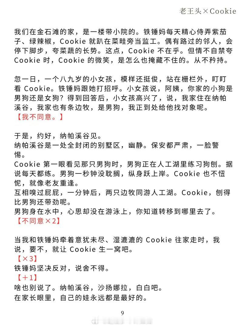 王勉父亲笔下的小狗Cookie平日里风趣幽默的王勉，静下心来书写心事时尽显温柔本