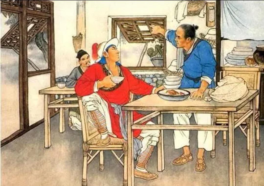 上联，三碗浊酒难过岗，听劝

下联，？？？