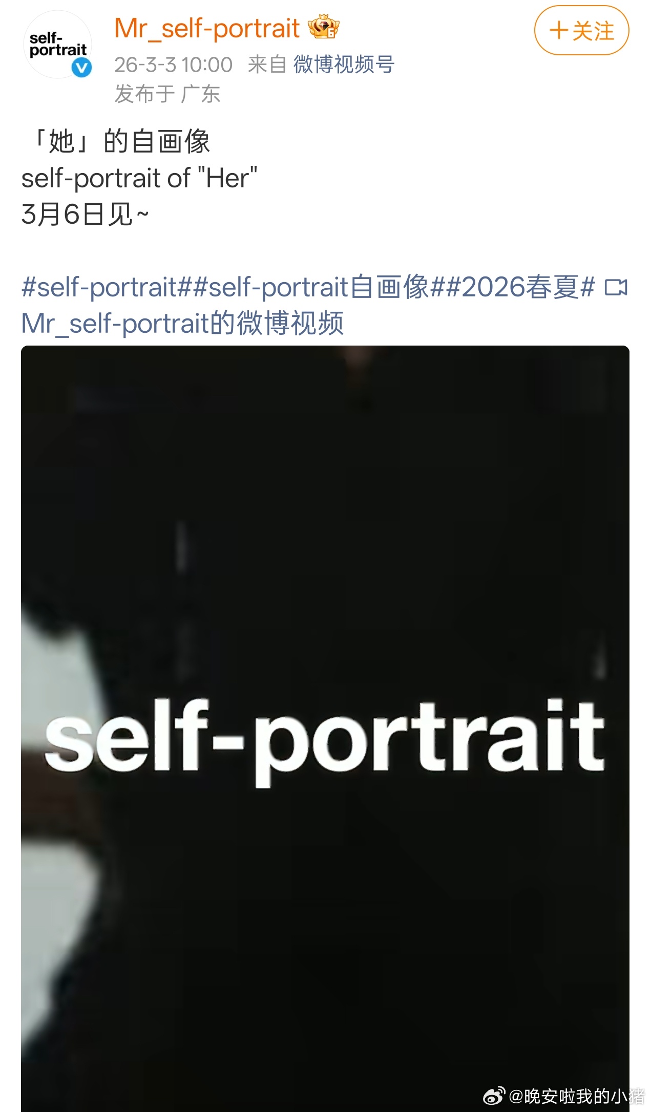 刘诗诗self–portrait全球代言人预热了