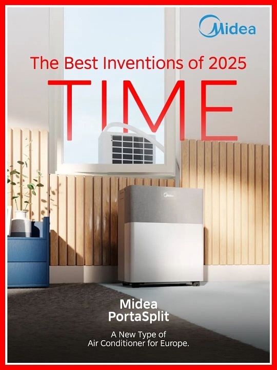 欧洲人真有福气。2025年，美的PortaSplit移动分体式空调入选《时代》周