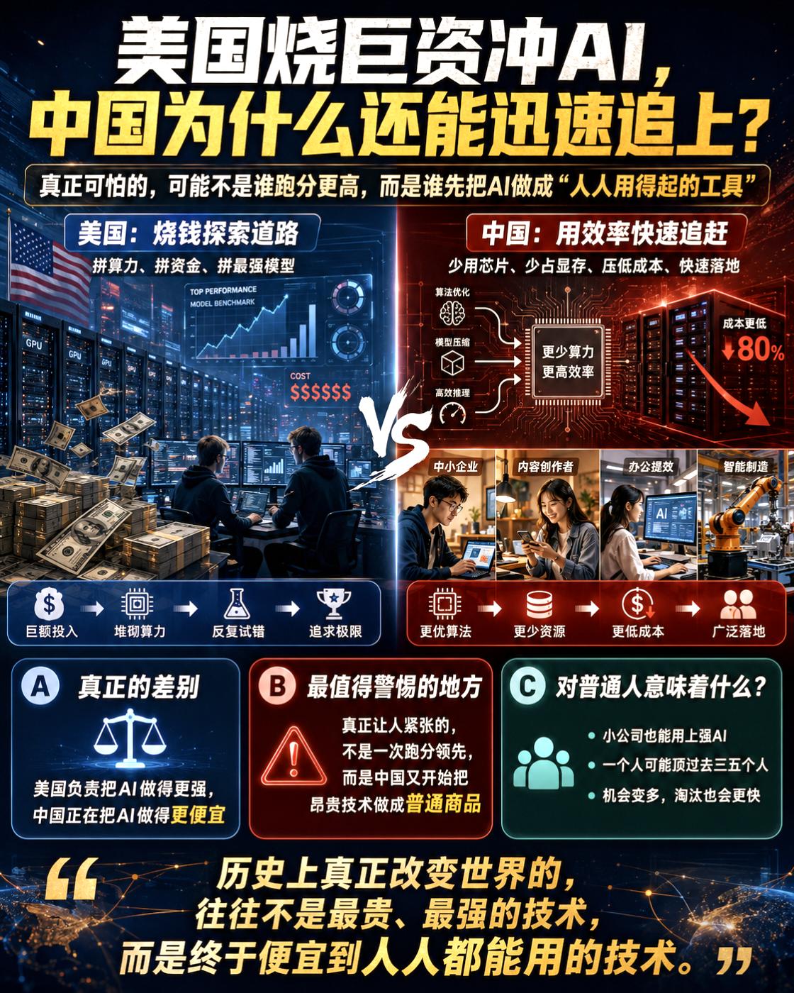 美国烧掉巨额资金，中国大模型为什么还能迅速追上？答案可能比“技术突破”更值得警惕