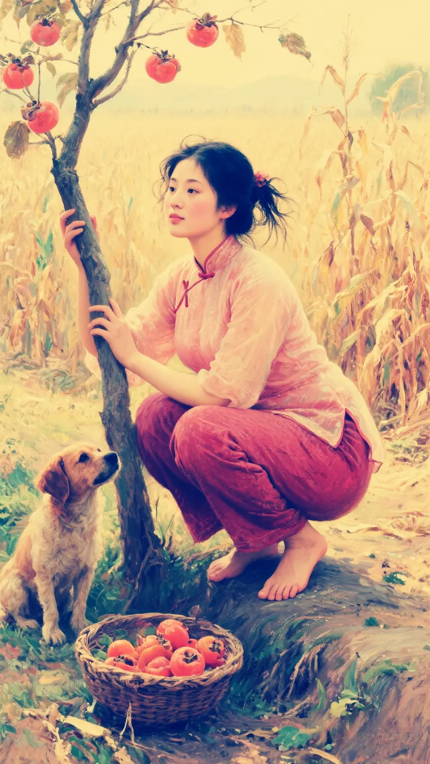 走进画中人 柿柿如意年年红 美卷入画