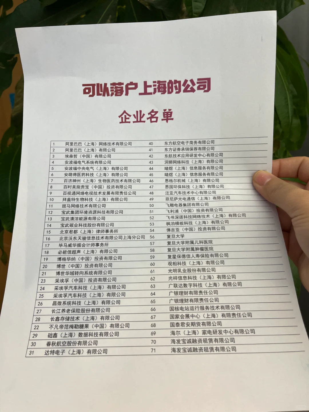 🤩哇,这100家都是可以落户上海的公司