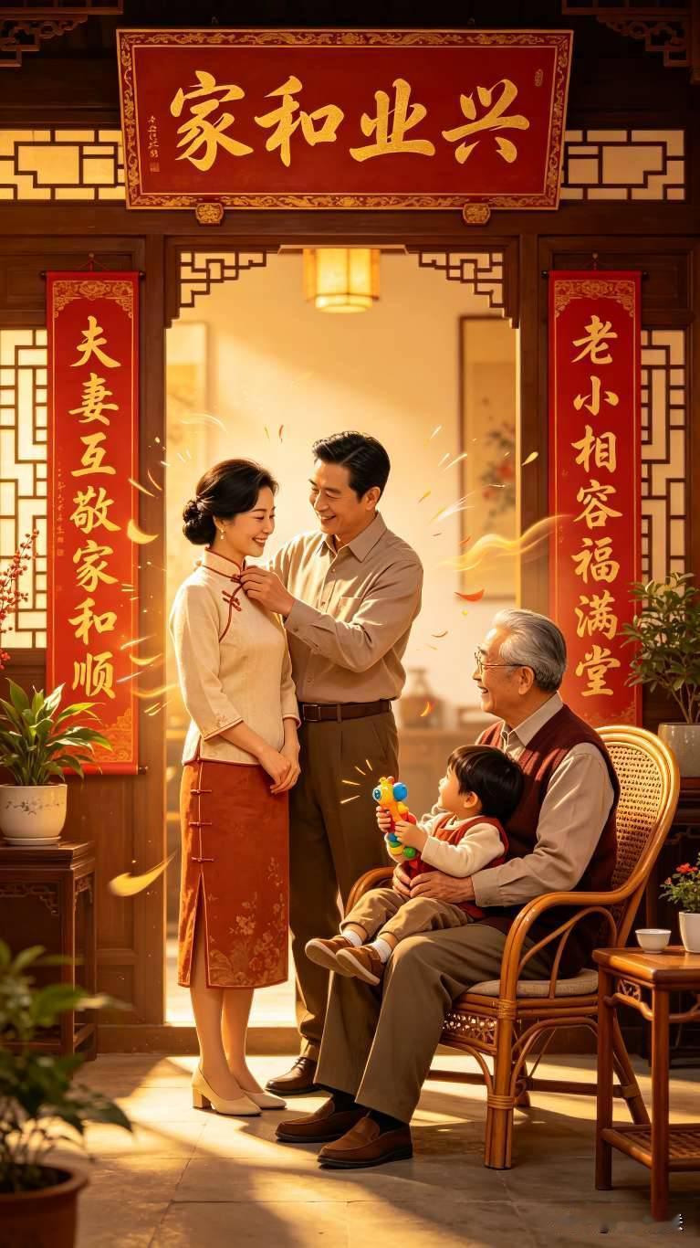 多少家庭的幸福，都藏在互相体谅里，夫妻同心，家才安稳！
 
对联
 
上联：夫妻