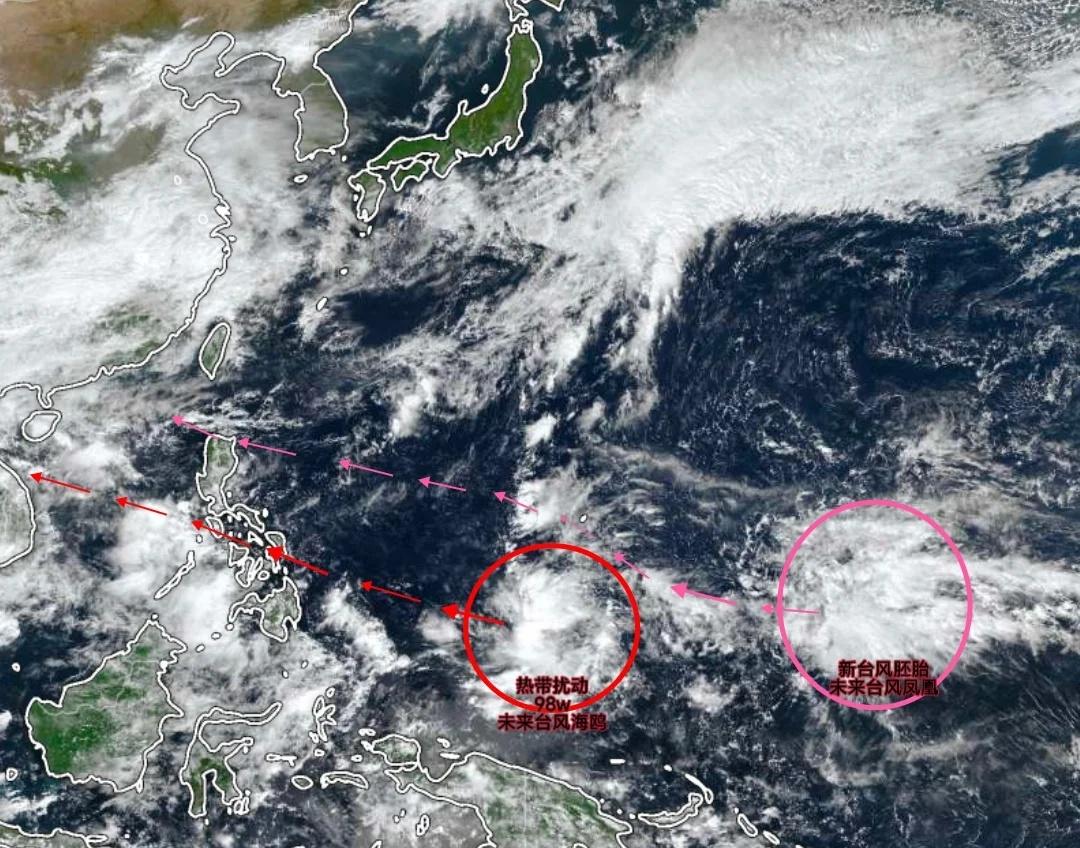 台风海鸥，凤凰酝酿中，将先后生成
天气 台风 台风海鸥