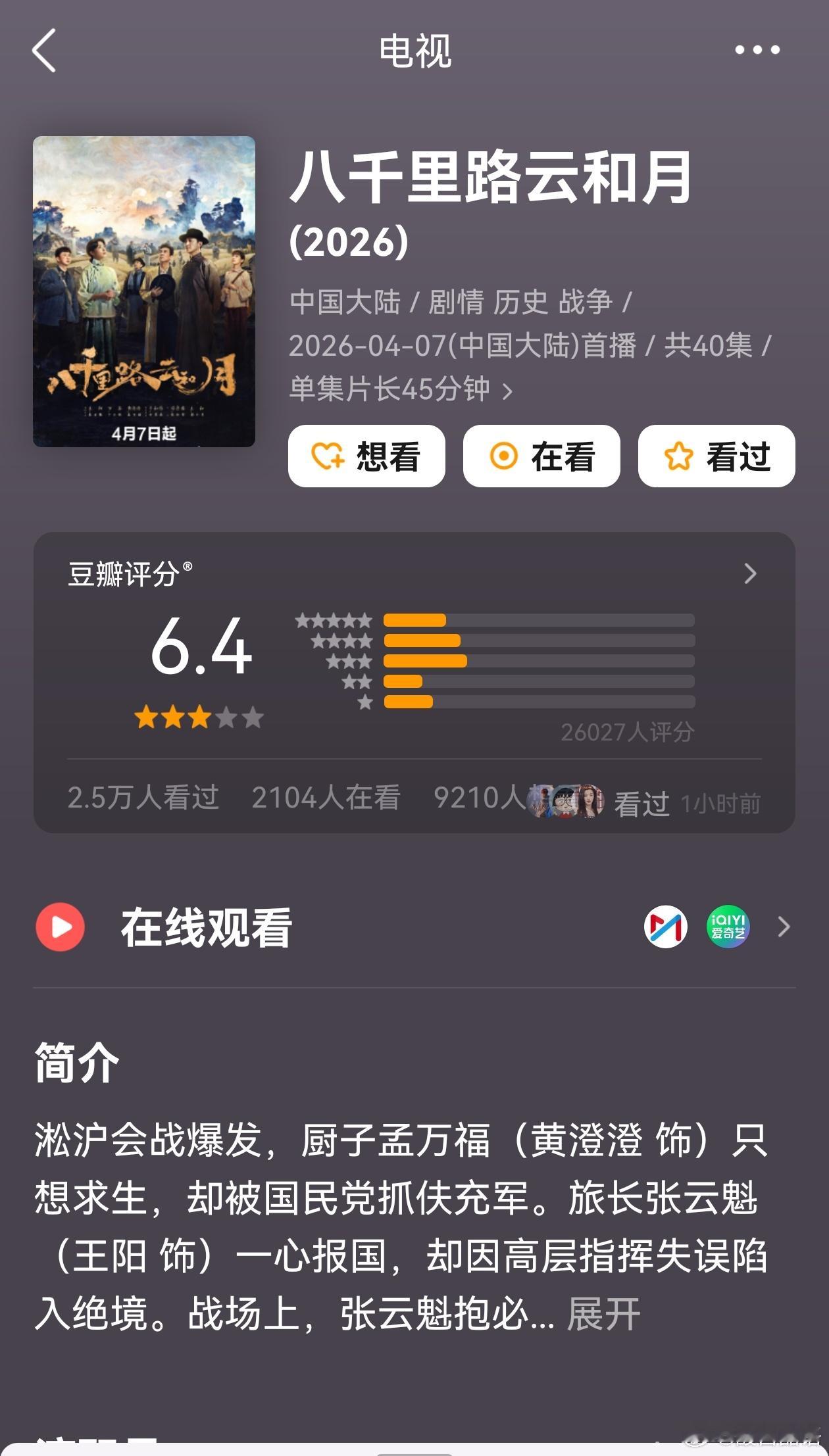 八千里路云和月豆瓣开分6.4应该已经是各种清理后的分数了 