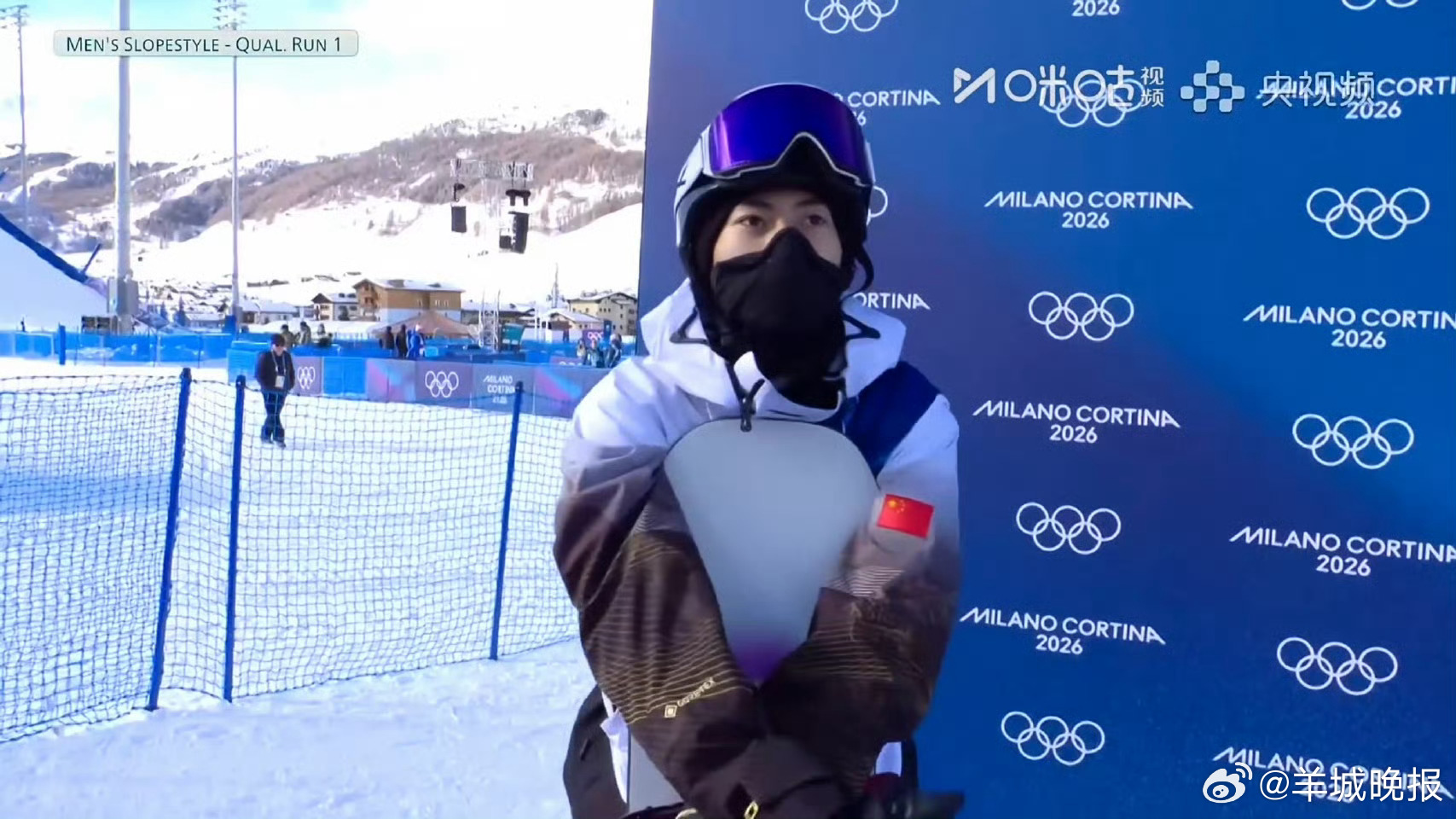 #葛春宇第一滑21.70分##冬奥会#单板滑雪男子坡面障碍技巧预赛，中国选手第一