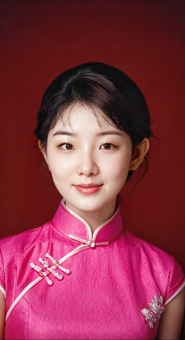 AI扩图 AI艳粉微笑