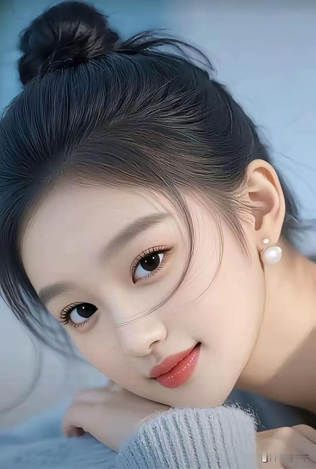 甜美少女心爆棚，珍珠耳环点缀，温柔可人！💖✨