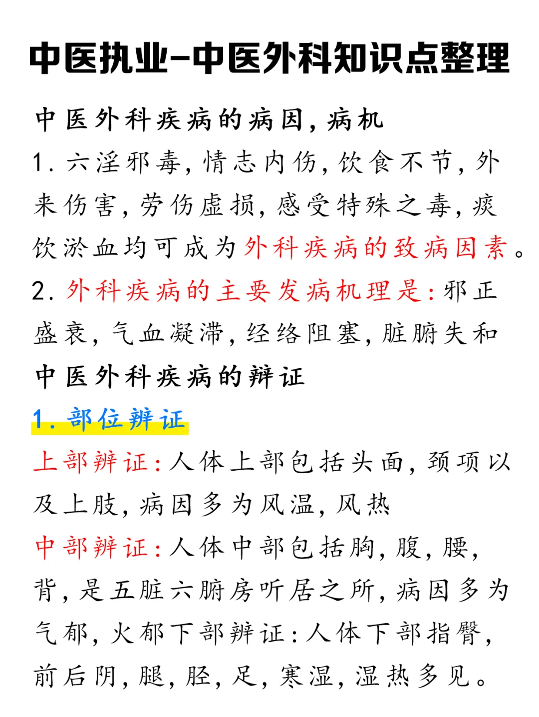 中医外科学考点都在这啦！快存👀