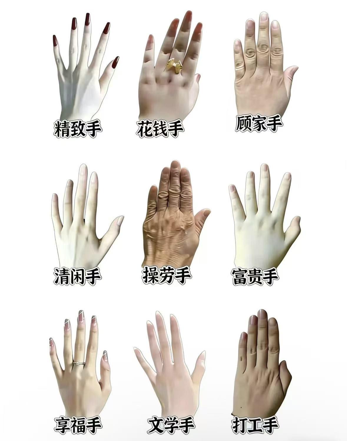 你是哪种手型呢？
说到手型，我以前的同事，她手白白胖胖，和我一对比那伤害值直接拉