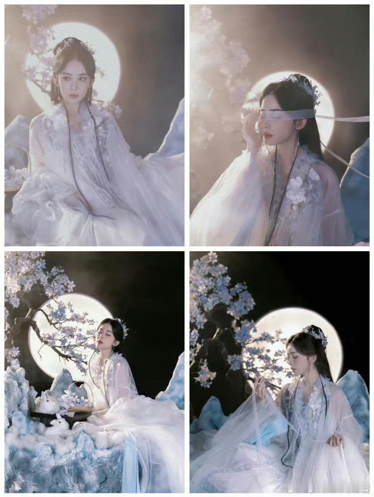 娜扎 中秋真神 发间流苏摇曳，风也温柔！美到说不出话，每一帧都是水墨画仙子！ ​