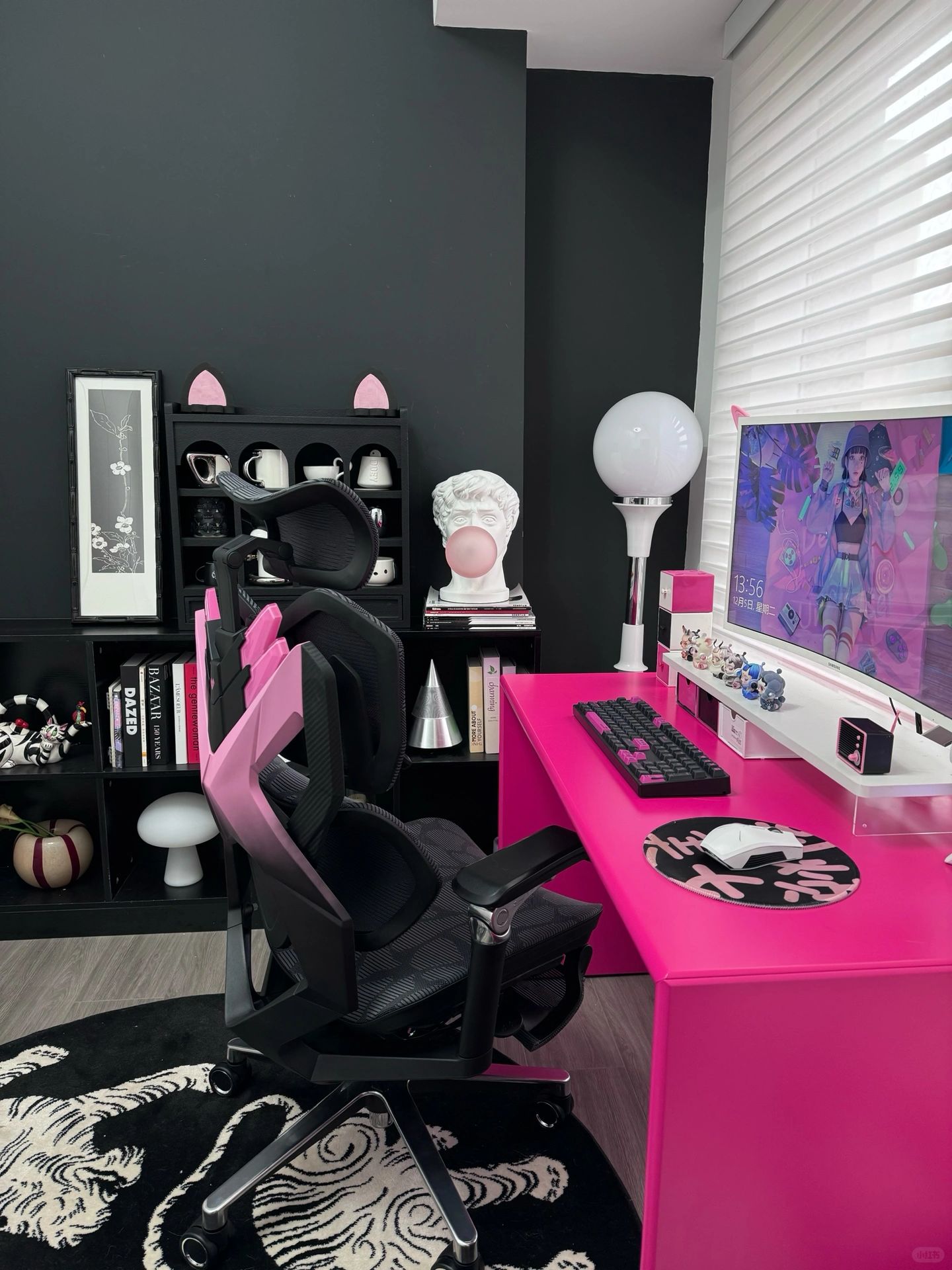 BLACK PINK 装修|🎀姐妹们！我的电竞房超酷