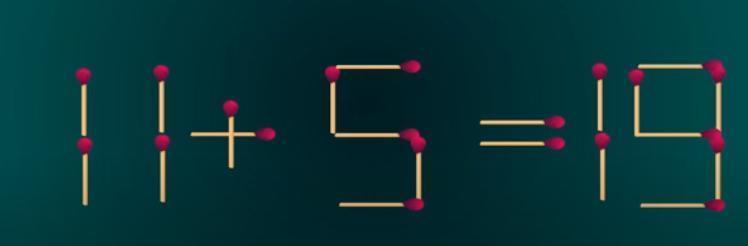 来挑战超有趣的火柴棒谜题！眼前用火柴摆出的 “14 + 5 = 19”，现在要给