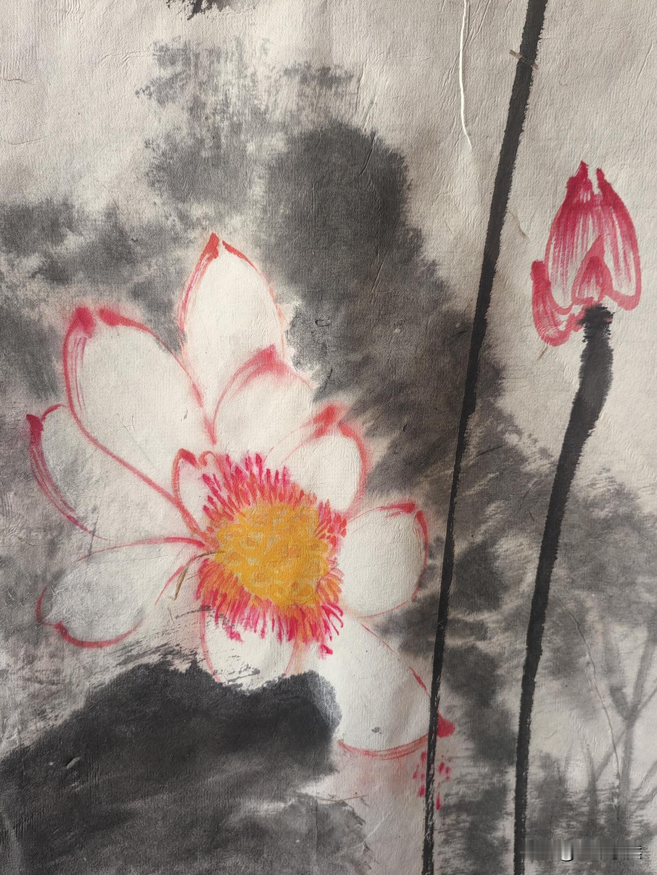 画一幅荷花！！要用很长时间。但是用AI会不会缩短时间？能不能代替手绘？感觉应该不