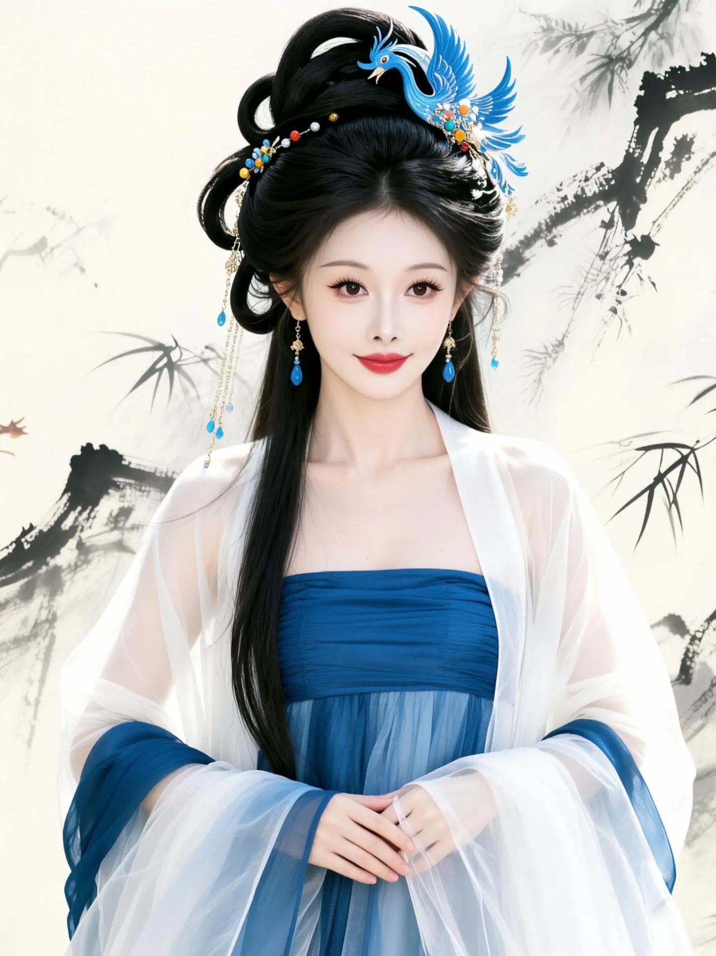 AI古风美人写真 ai创作 古风的完成度还得看脸 国风的美感 国风的美感