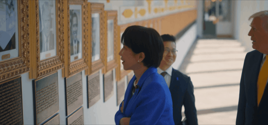 高市还是太会挑了

3月19日，日本首相高市早苗访美，在“总统星光大道”上，她见