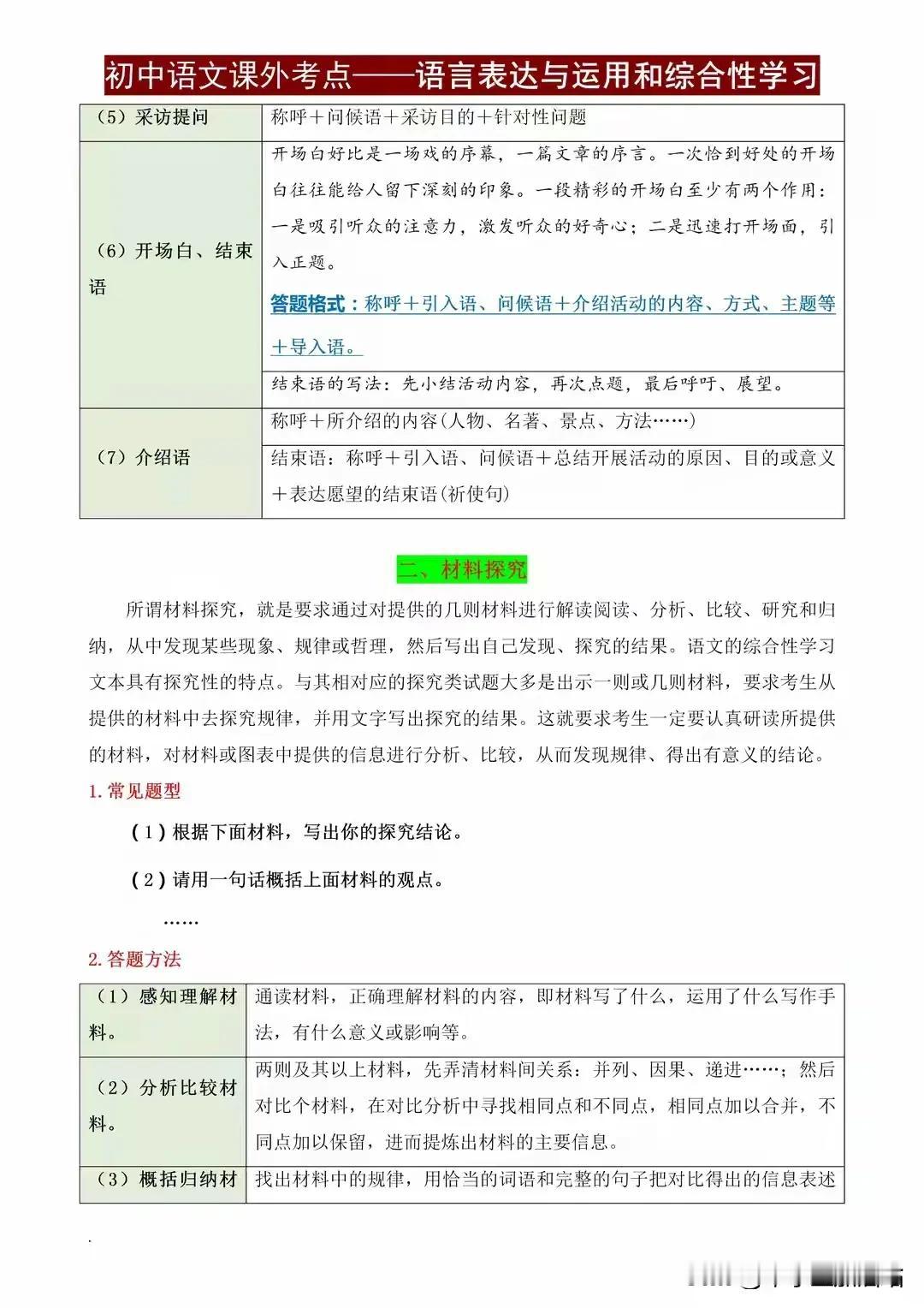 初中语文课外考点归纳——语言表达与综合性知识，90%学生都丢分！
期末的脚步越来