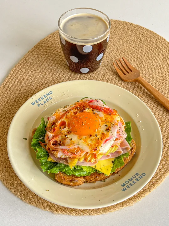 元气brunch🍳开放式吐司三明治🥪美式咖啡☕