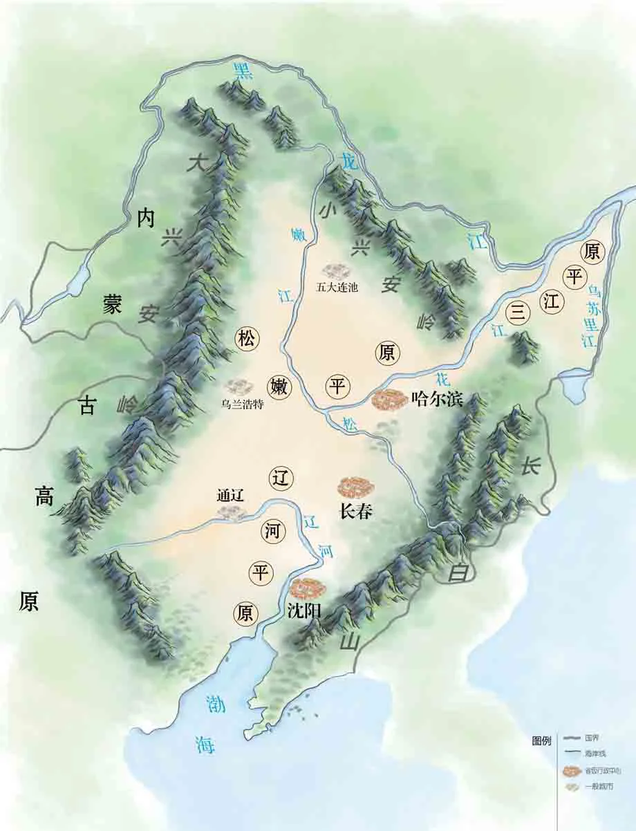 东北平原地理总览图