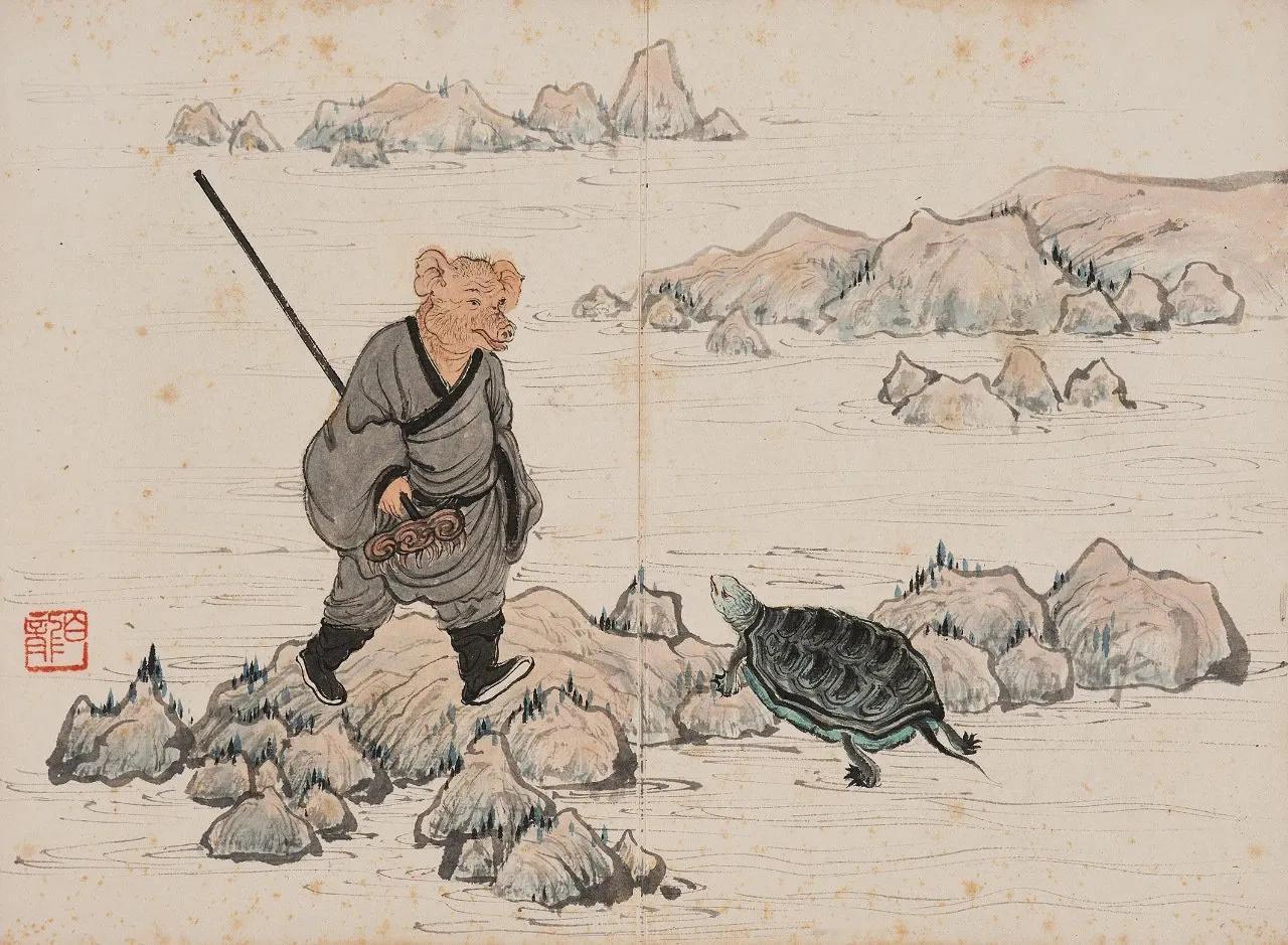 颜伯龙的《西游记图册》，藏着你没见过的西游世界！
 
作为民国京津画派的著名花鸟