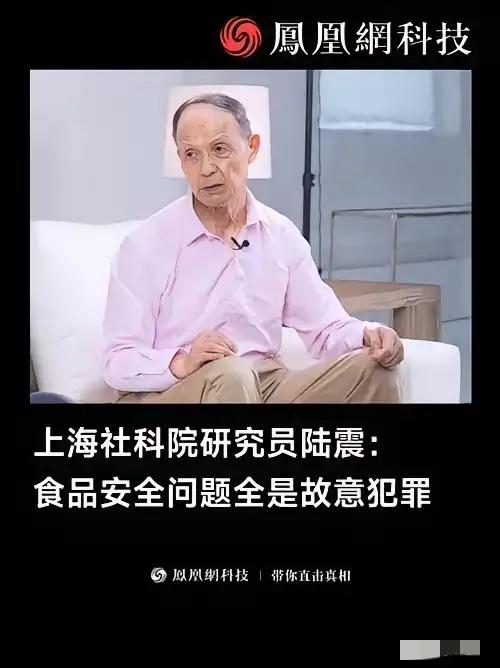 食品质量出问题，全都是故意犯罪！陆震一句话戳破真相！
上海社科院研究员陆震直言：