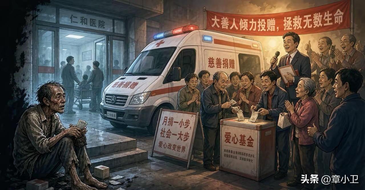 这个社会，慈善已经被一些人利用成一条敛财的通天财路。路边站满了那些真慈悲的月捐和