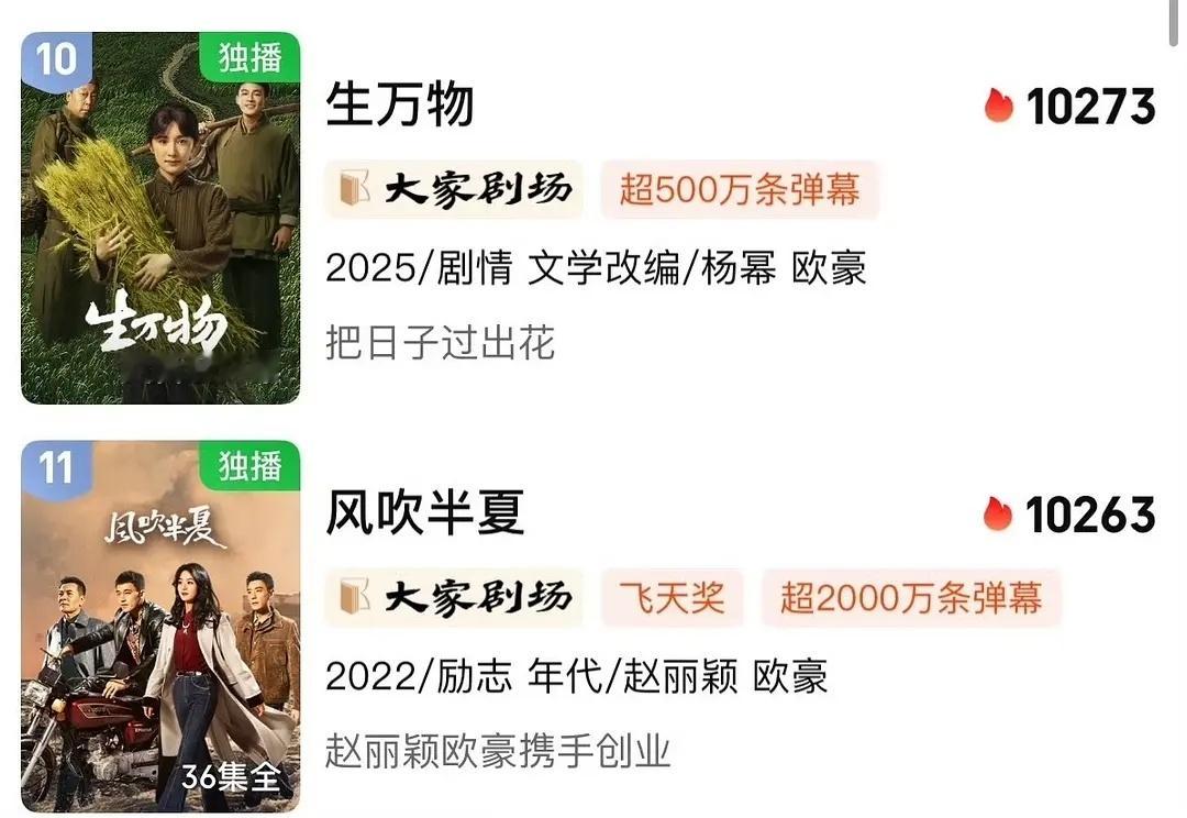 生万物和风吹半夏的男主原来都是欧豪赵丽颖杨幂真是有缘 ​​​