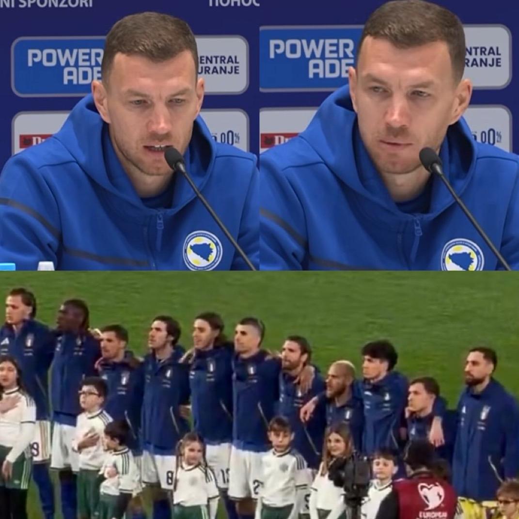 在与意大利的世界杯附加赛决胜局赛前气氛紧张之际，波黑足球 队队长埃丁·哲科被问及