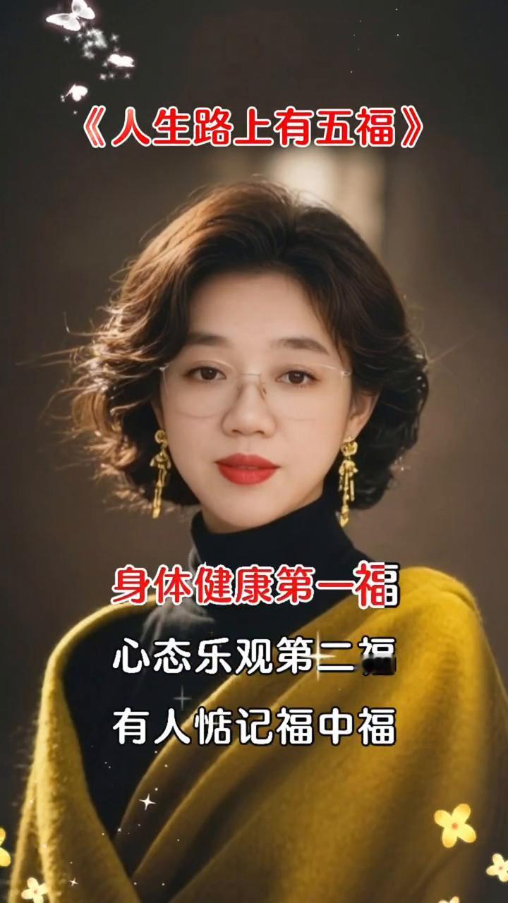 人生路上有五福。
人生路上有五福，身体健康第一福，心态乐观第二福。有人惦记福中福