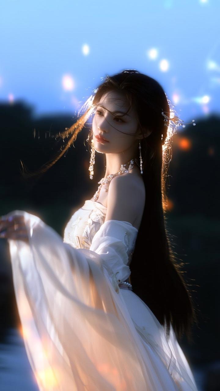 梦幻仙境中的仙女，轻盈飘逸，如梦似幻。