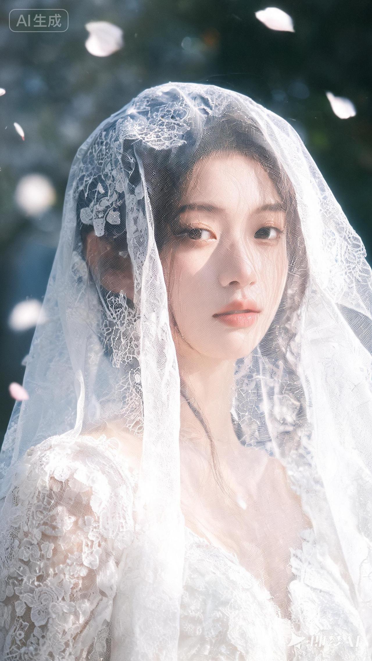 梦幻婚纱照，温柔如水，宛如童话中的公主。