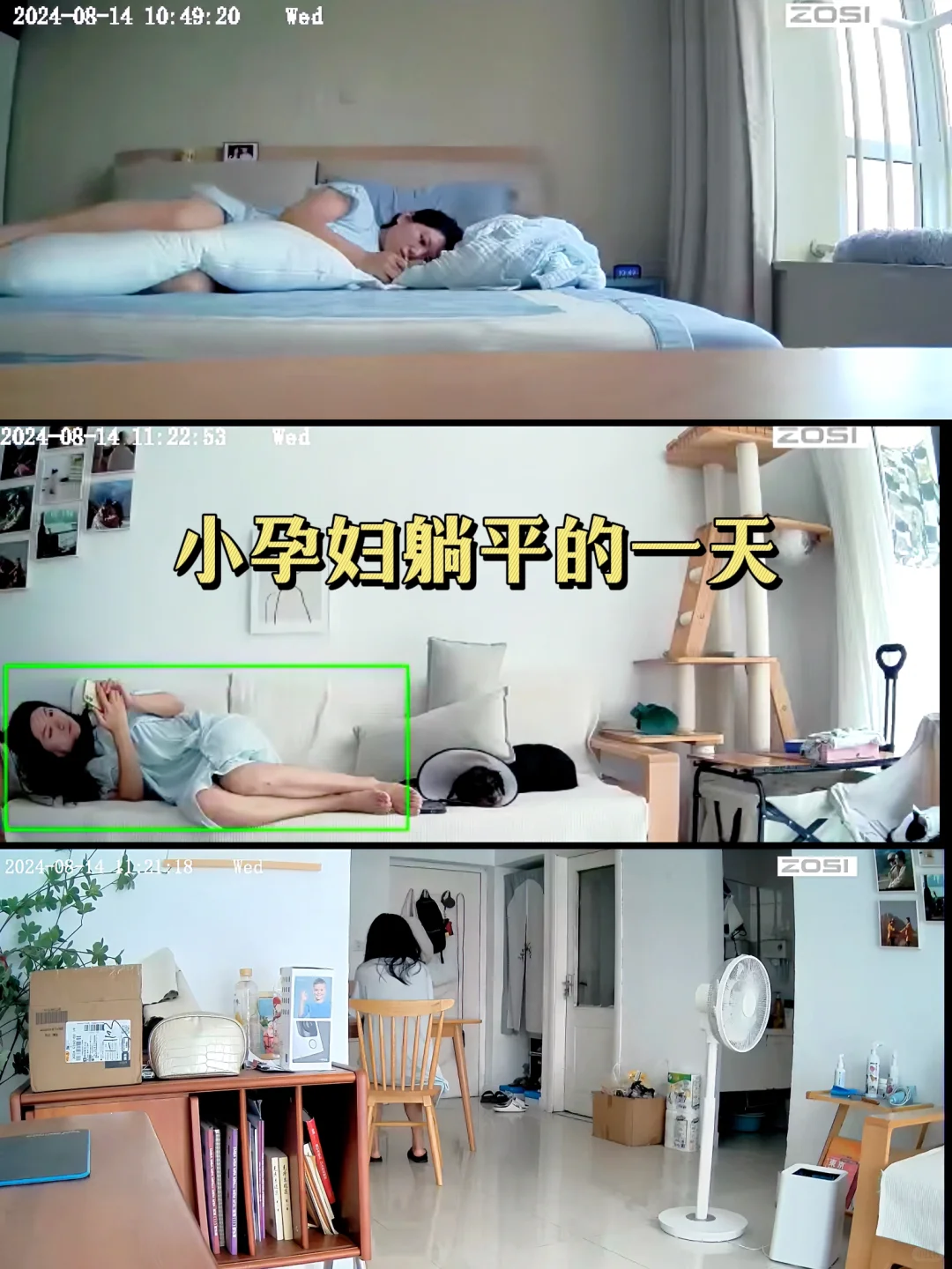 老公不在家，小孕妇彻底躺平的一天
