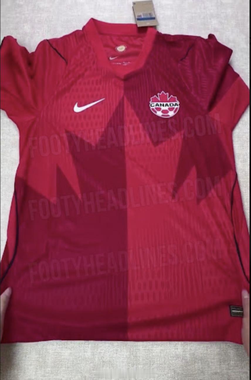 加拿大2026主场球衣实物曝光（网图）